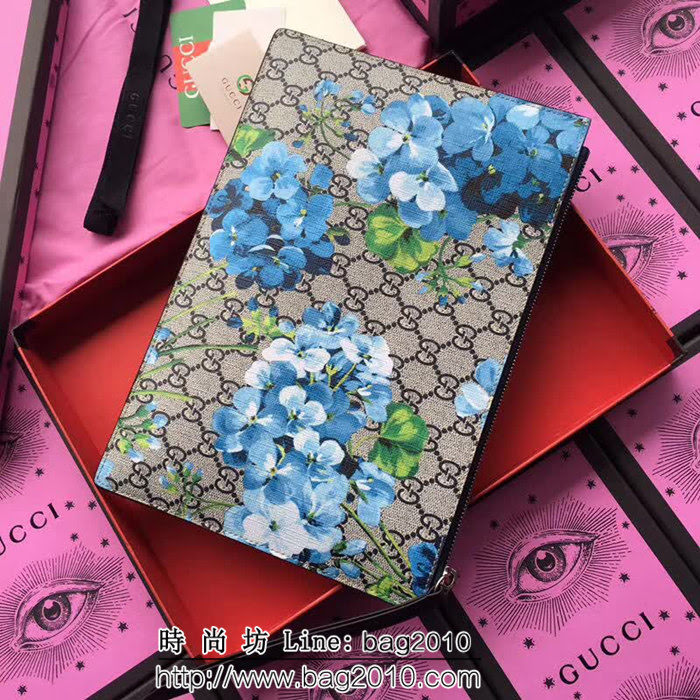 GUCCI古馳 歐洲正品原單 最新款 BIooms印花 拉鏈錢袋 411416 蘭花 WTG1567